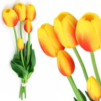 Tulipan sztuczny gumowy 46cm sztuczne kwiaty jak żywe bukiet tulipanów