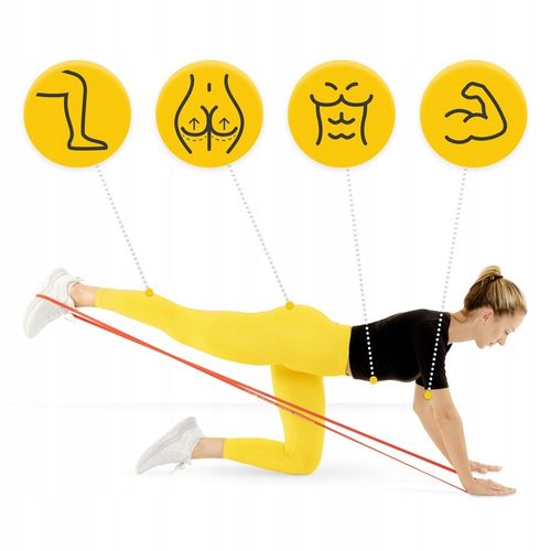 GUMY TAŚMY OPOROWE POWER BAND DO ĆWICZEŃ TRENING FITNESS ZESTAW 5 szt. na Arena.pl