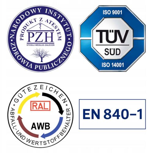 Pojemnik kubeł na odpady i śmieci ATESTY Europlast Austria - czerwony 240L na Arena.pl