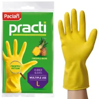 paclan practi, rękawice gumowe, zapachowe, ananas, rozmiar l, 1 para