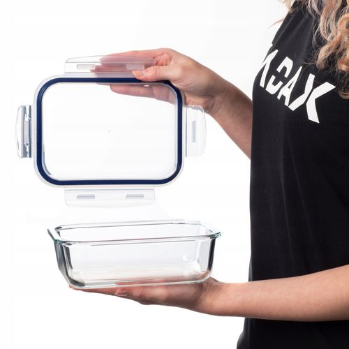 KADAX Szklany Pojemnik Na Żywność 1040ml Z Pokrywką Śniadaniówka na Arena.pl