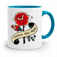 Kubek Błękitny Dla Mamy Thank You Mom Prezent Z Nadrukiem Ze Zdjęciem
