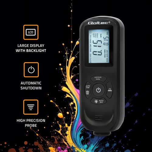 Qoltec Miernik grubości lakieru z podświetlanym bocznym LCD  0 ~ 2000um na Arena.pl
