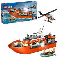 LEGO City Łódź ratunkowa i helikopter straży przybrzeżnej 60504 7+ 742 el.