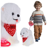 INTERAKTYWNY PIES PIESEK NA SMYCZY CHODZI SZCZEKA ZABAWKA NA PREZENT