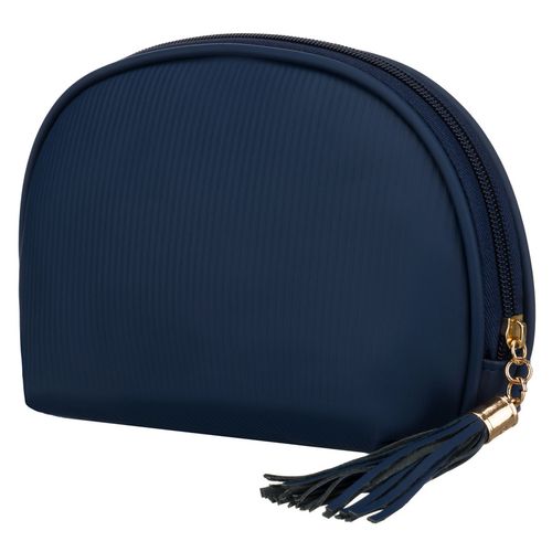 granatowa kosmetyczka z materiału syntetycznego zamykana suwakiem na Arena.pl