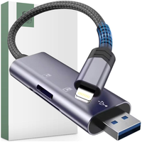 TECH-PROTECT ULTRABOOST CARD READER SD & MICRO SD LIGHTNING & USB GREY