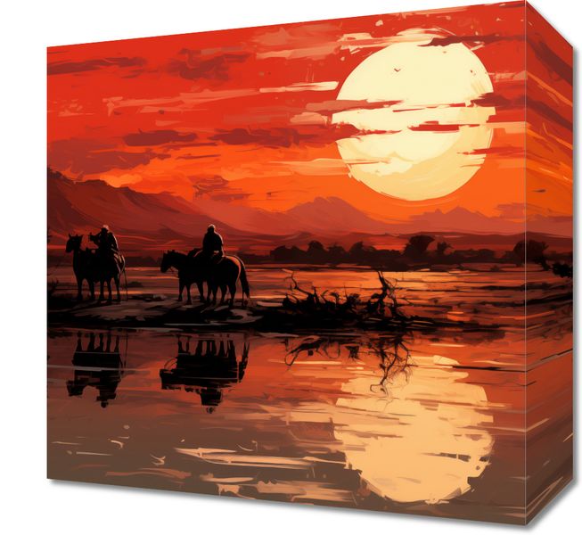 Obraz 30x30cm Zachód Słońca na Prerii zdjęcie 1