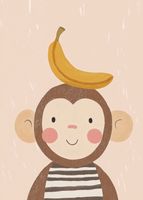 Plakat 50x70cm Wzory dla Dzieci, Dziewczynki i Chłopca - Małpek