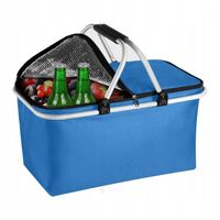 Składany kosz termiczny na zakupy piknik niebieski 47x27x23cm KP01N