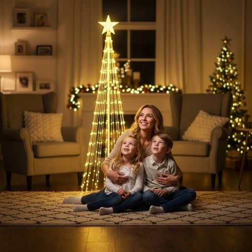 CHOINKA LED 180CM NA STELAŻU ZE ŚWIATEŁKAMI 8 TRYBÓW PROGRAMATOR IP44 na Arena.pl