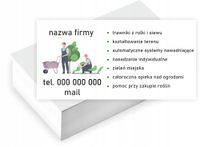 Wizytówki firmowe GOTOWY PROJEKT GRATIS 200 sztuk TRAWNIKI Z ROLKI I SIEWU