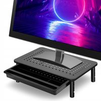 PODSTAWKA POD MONITOR LAPTOP REGULOWANA Z SZUFLADĄ METALOWA GAMINGOWA