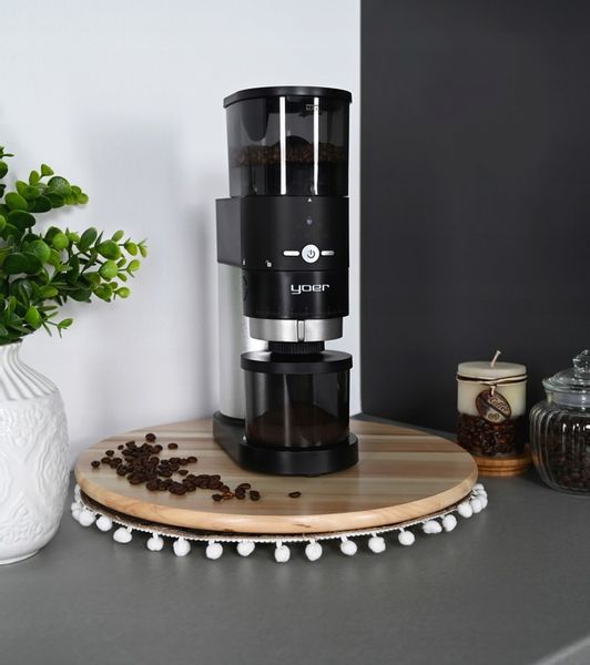 Elektryczny młynek kawy Żarnowy Yoer 150W AUTOMATYCZNY +43 Poziomy mielenia zdjęcie 12