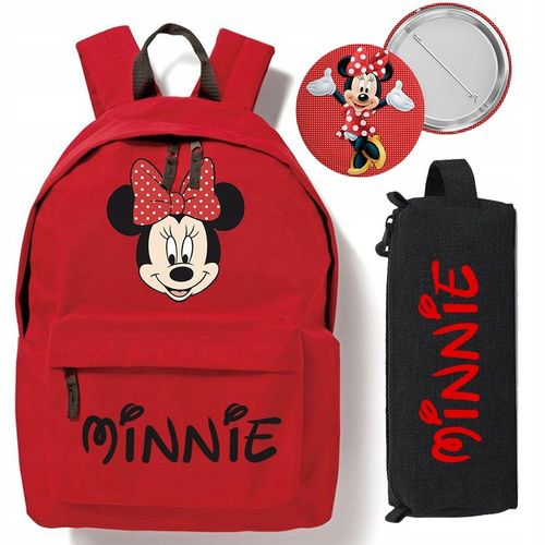 Zestaw Do Szkoły Czerwony Plecak + Piórnik + Pin MICKEY MOUSE Bajka Wzory na Arena.pl
