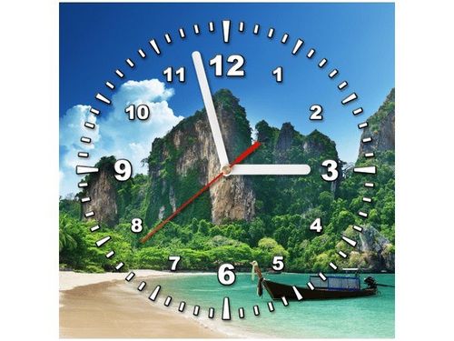 30X30CM ZEGAR ŚCIENNY DZIKA AZJATYCKA PLAŻA OBRAZ MALOWANE na Arena.pl