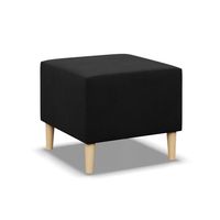 Pufa, podnóżek, MILO, mikrofaza, 51x51x40 cm, czarny | TYLETEGOTU