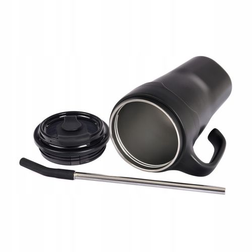 Kubek Termiczny Ze Słomką Majestic Sport Jelly 650 ml Czarny na Arena.pl