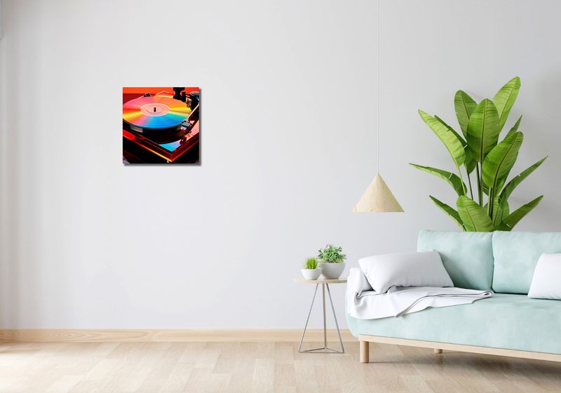 Obraz 40x40cm Wibracje Retro Winyli zdjęcie 2