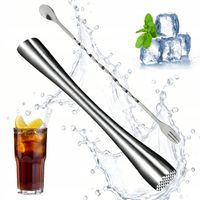 2X ZESTAW DO DRINKÓW STALOWY NIERDZEWNY Z TŁUCZKIEM I ŁYŻKĄ BAROWĄ