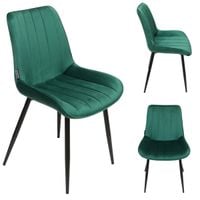 Krzesło tapicerowane welurowe do salonu jadalni velvet loft zielony