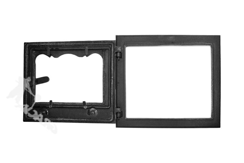 DRZWI D1 LEWE - 33X38 CM + TERMOMETR 0-500°C żeliwne do pieca piecowe kaflowe zdjęcie 2