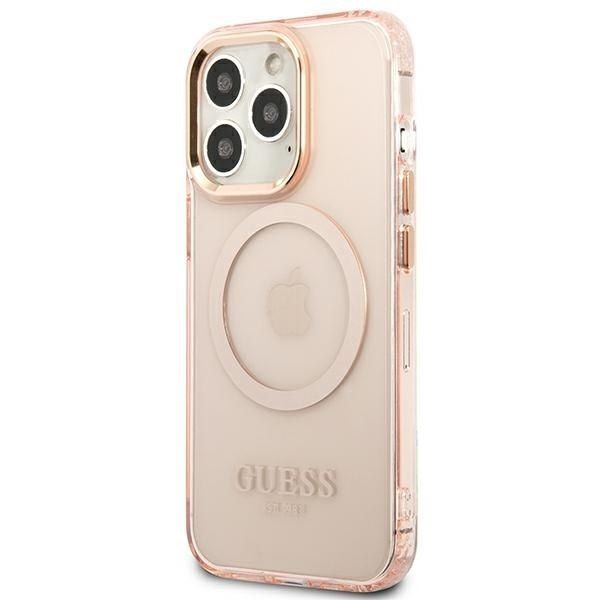 Guess GUHMP13LHTCMP iPhone 13 Pro / 13 6,1" różowy/pink hard case Gold zdjęcie 2