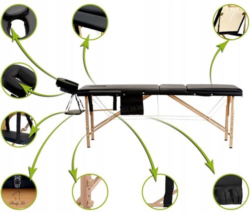 ŁÓŻKO DO MASAŻU STÓŁ KOSMETYCZNY 3-SEGMENTY +TORBA na Arena.pl