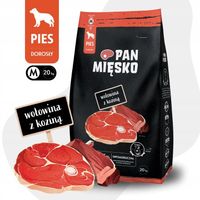 Pan Mięsko Karma sucha dla psa WOŁOWINA KOZINA WARZYWA Średnie rasy M 20kg