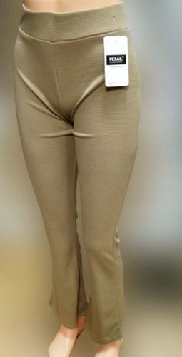 Spodnie damskie elastyczne HIT wzorek bawełna wysoki stan L/XL BEŻOWE na Arena.pl