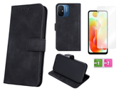 Etui z klapką do XIAOMI REDMI 12C skórzane zamykane case + szkło na ekran
