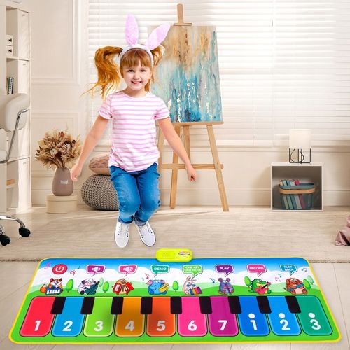 MATA MUZYCZNA DO TAŃCZENIA DLA DZIECI INTERAKTYWNA 130 cm PIANINKO NAGRYWA na Arena.pl