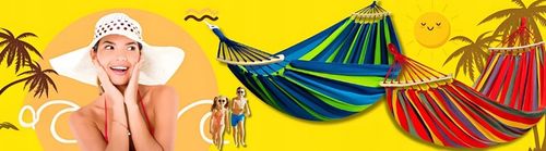 HAMAK OGRODOWY DWUOSOBOWY XXL 260x150 2 Osobowy Turystyczny Z DRĄŻKIEM DUŻY na Arena.pl