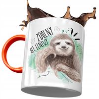 Kubek Pomarańczowy Śmieszny Zdolny Ale Leniwy Z Nadrukiem Ze Zdjęciem