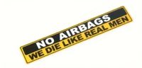 Naklejka Auto No Airbags We Die Like Real Men Wlepka Bez Poduszek Tabliczka