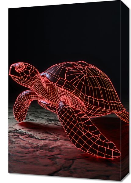 Obraz 40x60cm Neonowy Żółw zdjęcie 1