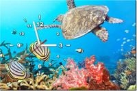 60CM 40CM ZEGAR OBRAZ PODWODNA PANORAMA DRUK PŁÓTNO RAMA