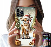 ETUI DO IPHONE 12 PRO MAX - RENIFER, WZORY BOŻONARODZENIOWE + SZKŁO