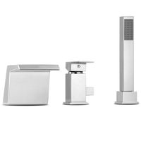 Bateria nawannowa 3-otworowa kaskada prysznicowa chrom - Yoka