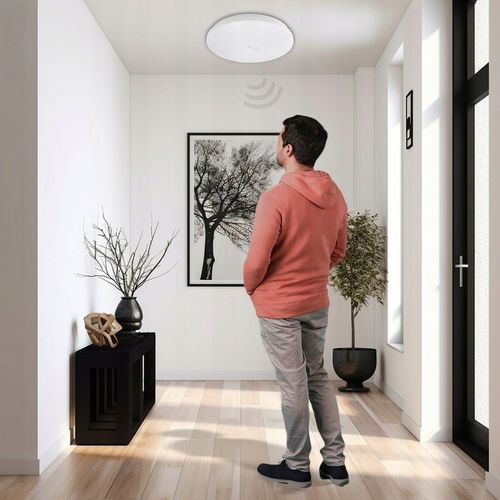 Plafon LED Lampa Sufitowa Z Czujnikiem Ruchu i Zmierzchu 2xE27 PIR na Arena.pl