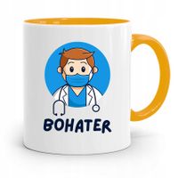 Kubek Żółty Dla Doktora Lekarz Bohater Prezent Z Nadrukiem Ze Zdjęciem