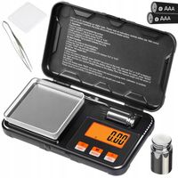 DOKŁADNA WAGA JUBILERSKA 200g 0,01g KUCHENNA LCD BATERIE PĘSETA CIĘŻAREK