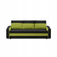 KANAPA ORION CZARNY ZIELONY Mikrofaza Rozkładana z Funkcją Spania Wygodna