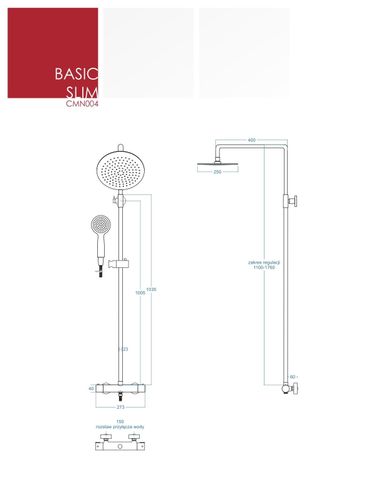 KOLUMNA PRYSZNICOWA CORSAN BASIC CMN004 na Arena.pl