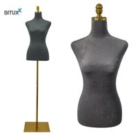 19513Manekin Krawiecki Szary welur do sklepu witryn Regulacja wysokości