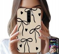 ETUI DO XIAOMI REDMI 9 - BEŻOWE KOKARDKI WSTĄŻKA MODNE WZORY