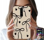 ETUI DO XIAOMI REDMI 9 - BEŻOWE KOKARDKI WSTĄŻKA MODNE WZORY
