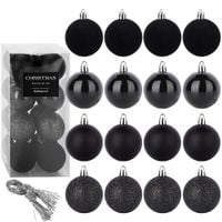 Bombki choinkowe nietłukące czarne 5 cm 16 szt.