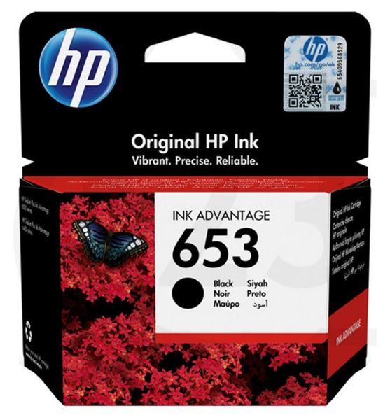 TUSZ HP 653 BLACK ORYGINALNY zdjęcie 1