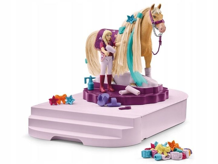 Schleich obrotowa stacja do pielęgnacji koni Sofia koń figurka akc AR6003 zdjęcie 1